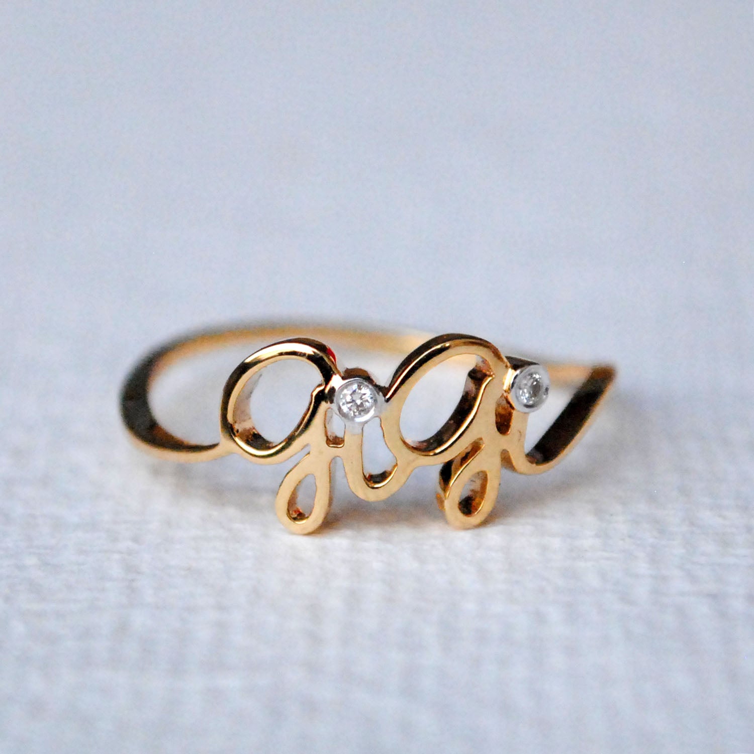Custom Single Name Ring