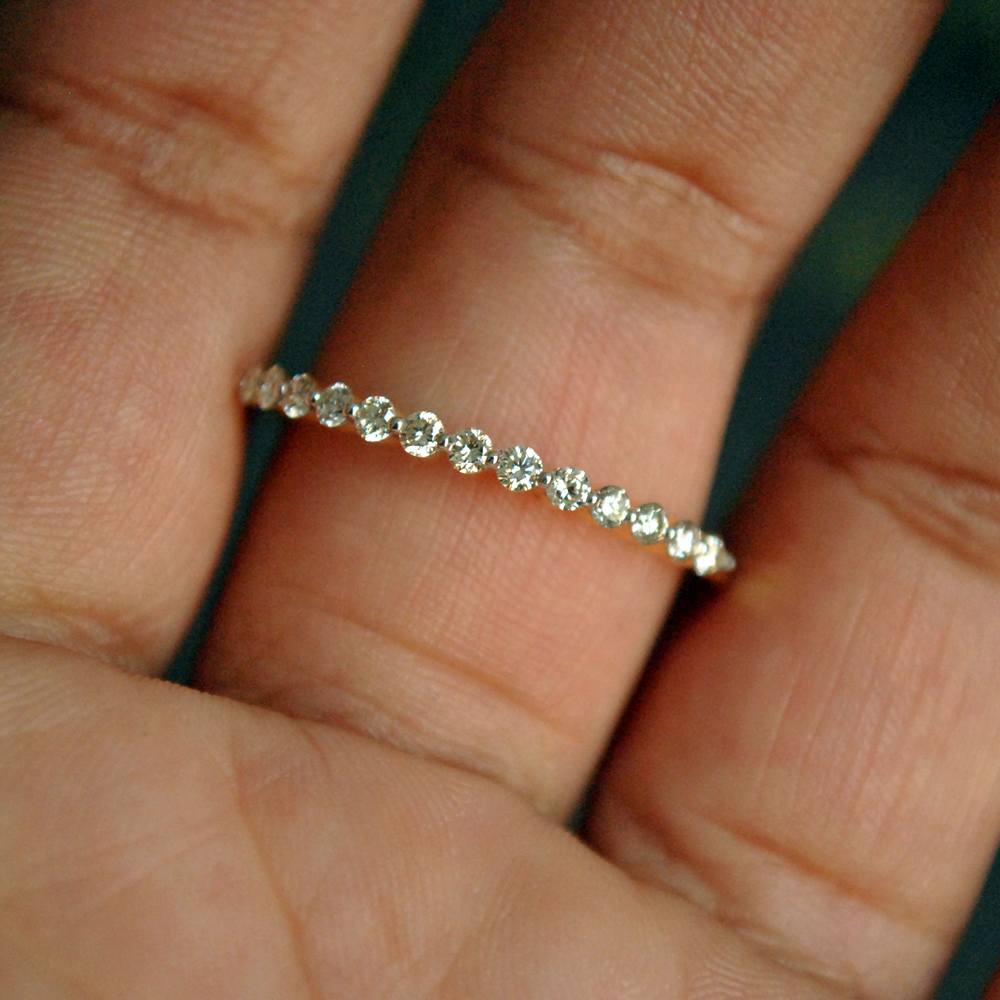 Half Eternity Diamond Band with Shared Prong