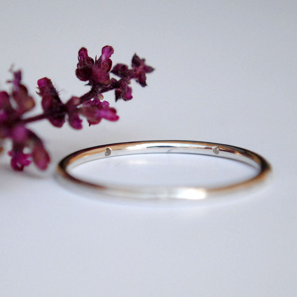 1mm Dainty Flush Set Diamond 5 Diamond Eternity Ring