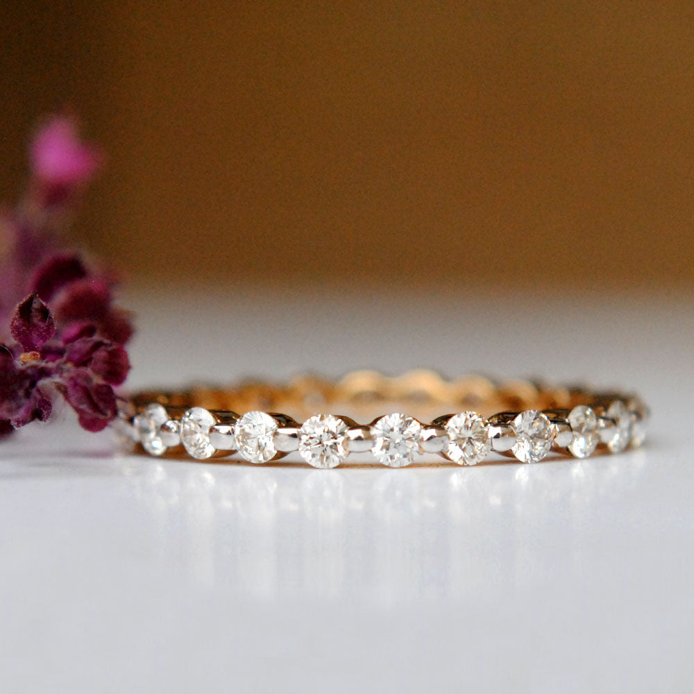 2mm Full Eternity Diamond Band With Shared Prong