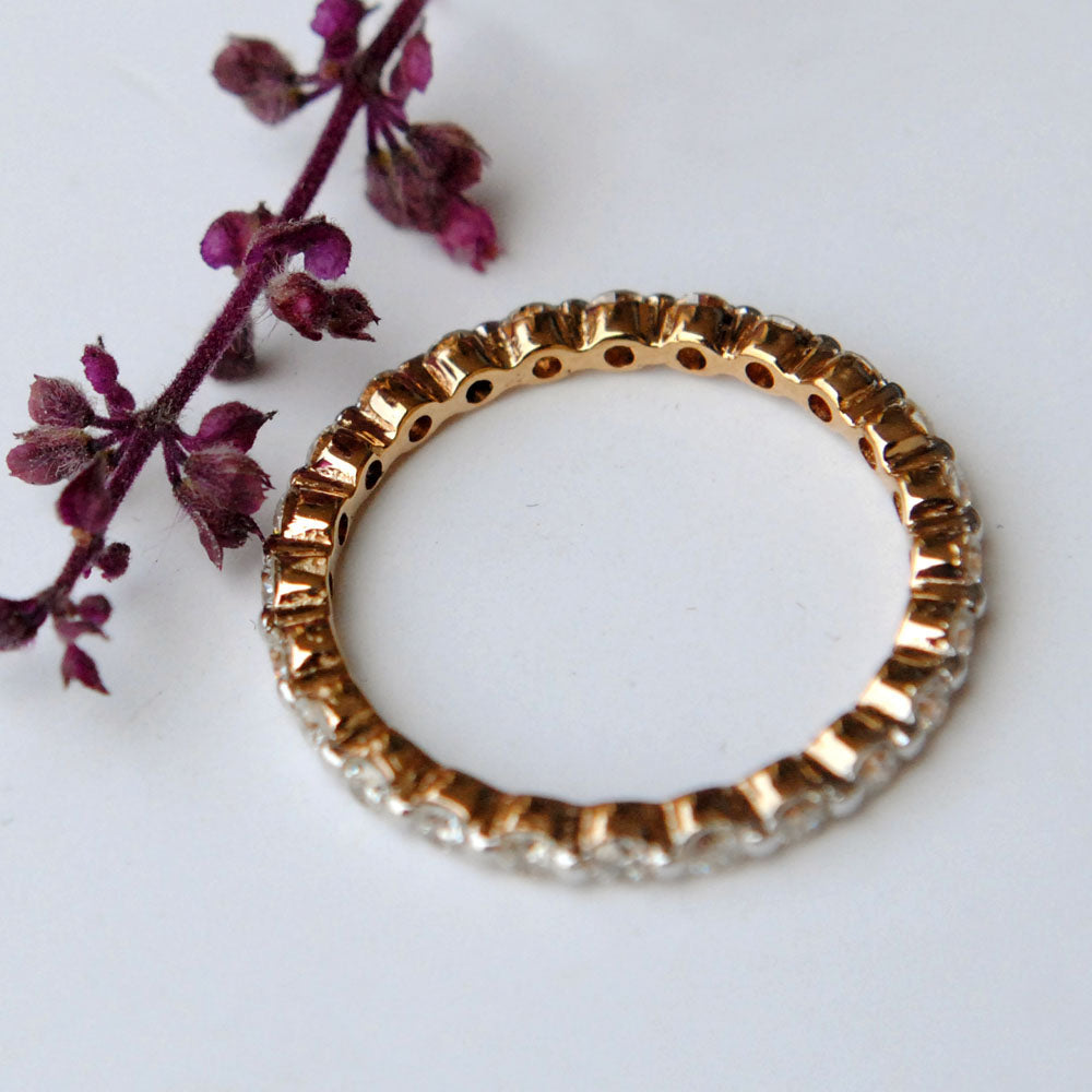 2mm Full Eternity Diamond Band With Shared Prong