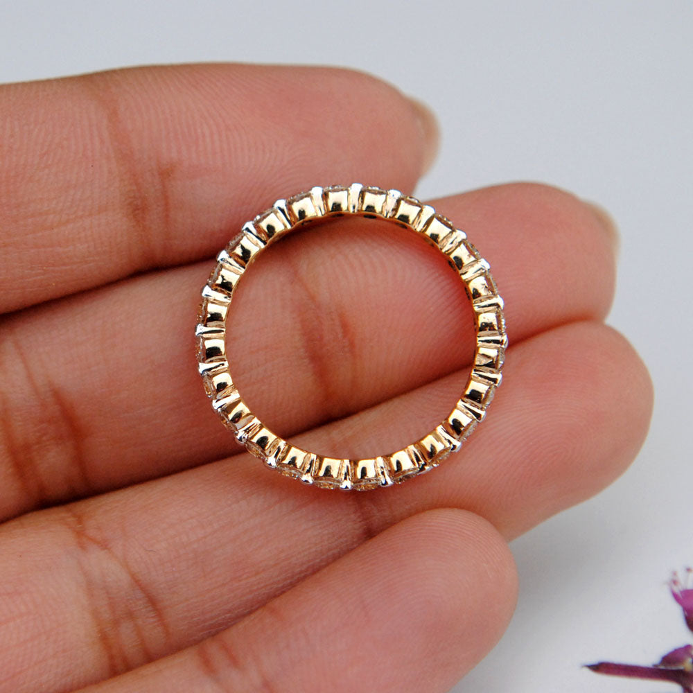 2mm Full Eternity Diamond Band With Shared Prong