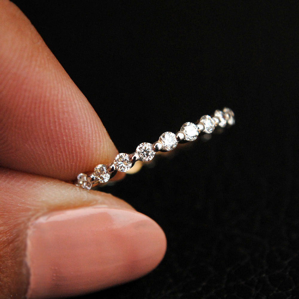 2mm Full Eternity Diamond Band With Shared Prong