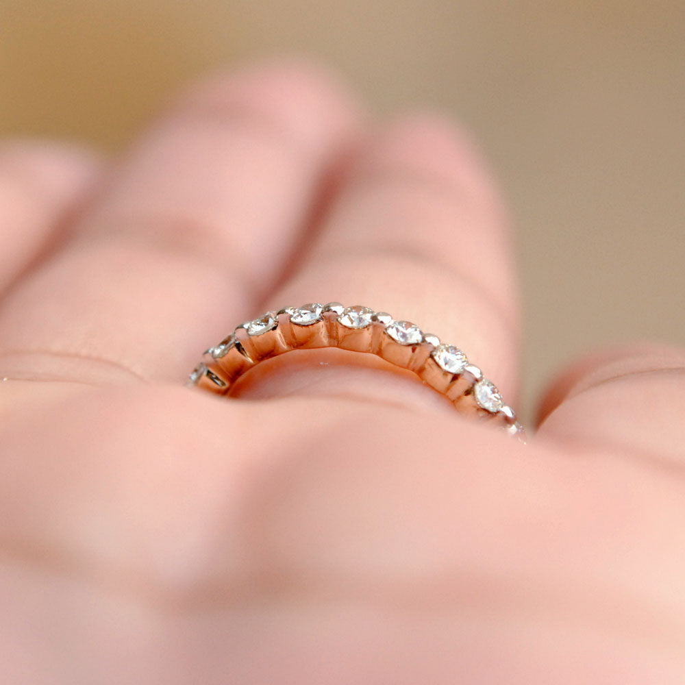 2mm Full Eternity Diamond Band With Shared Prong