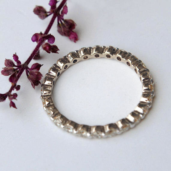 2mm Full Eternity Diamond Band With Shared Prong