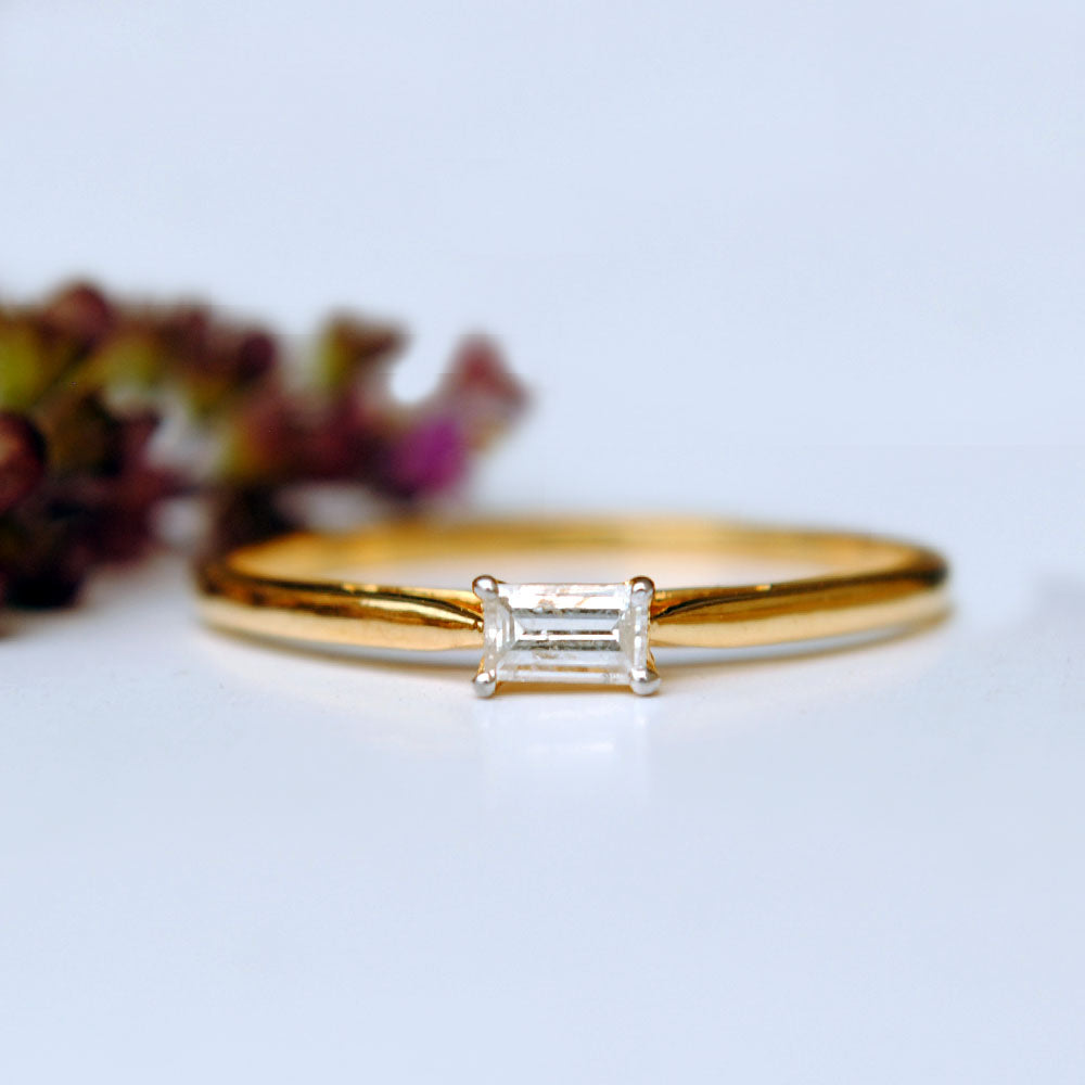 East West Baguette Small Diamond Ring