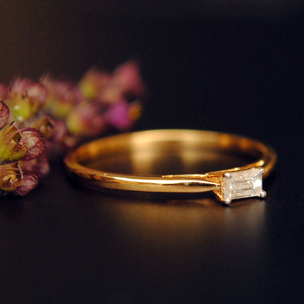 East West Baguette Small Diamond Ring