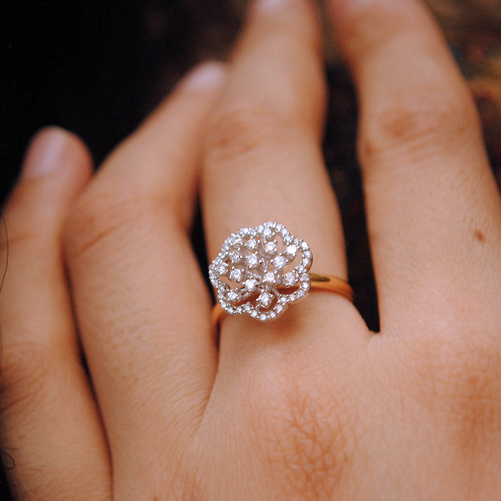 Floral Cluster Diamond Cocktail Ring