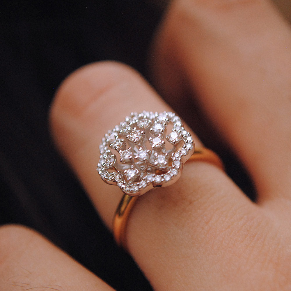 Floral Cluster Diamond Cocktail Ring