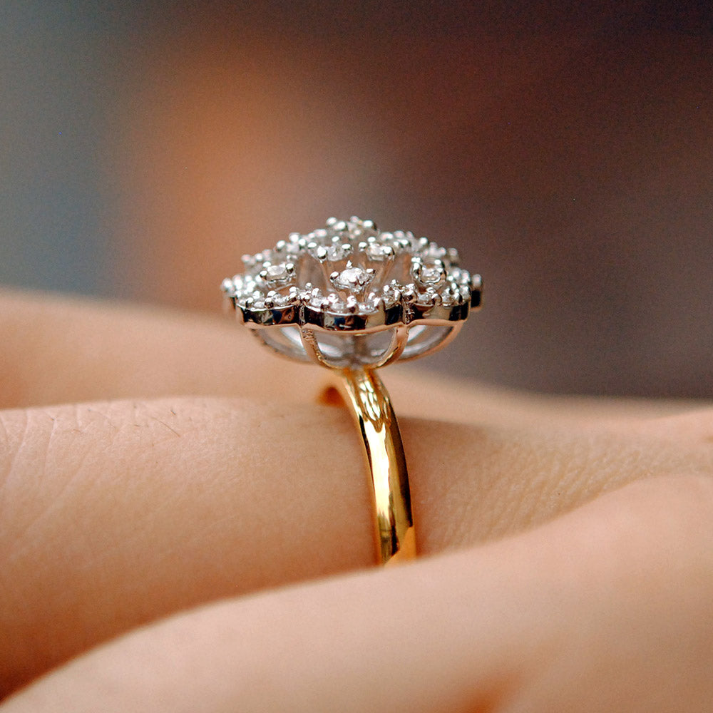 Floral Cluster Diamond Cocktail Ring
