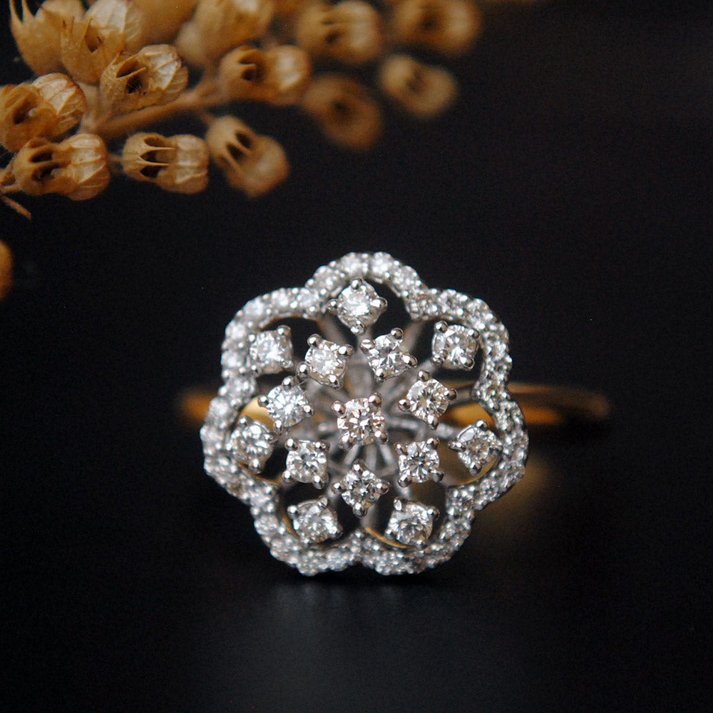 Floral Cluster Diamond Cocktail Ring