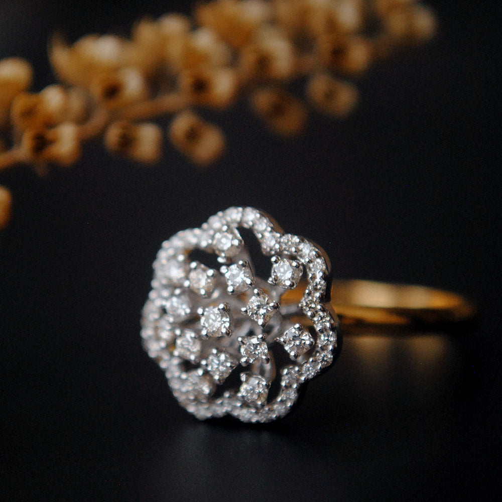 Floral Cluster Diamond Cocktail Ring