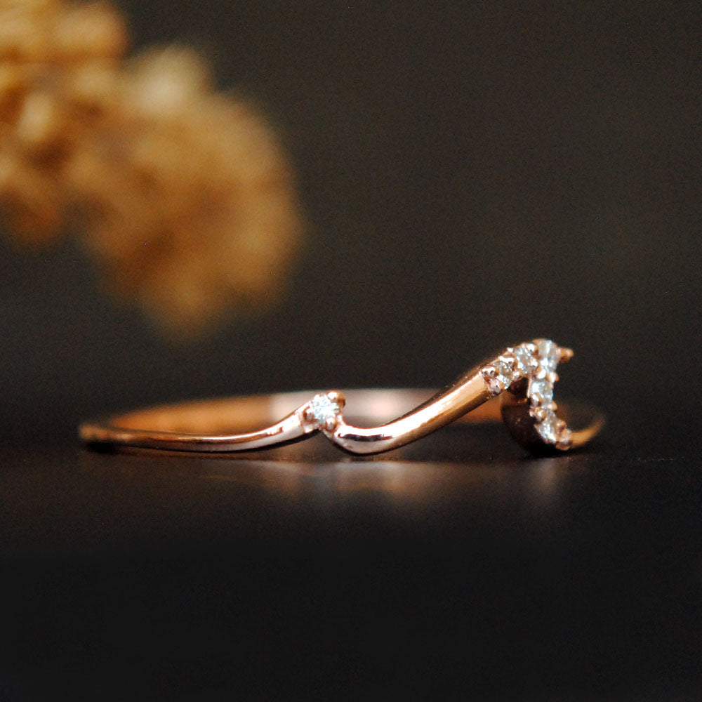 Dainty Diamond Wave Stack Ring