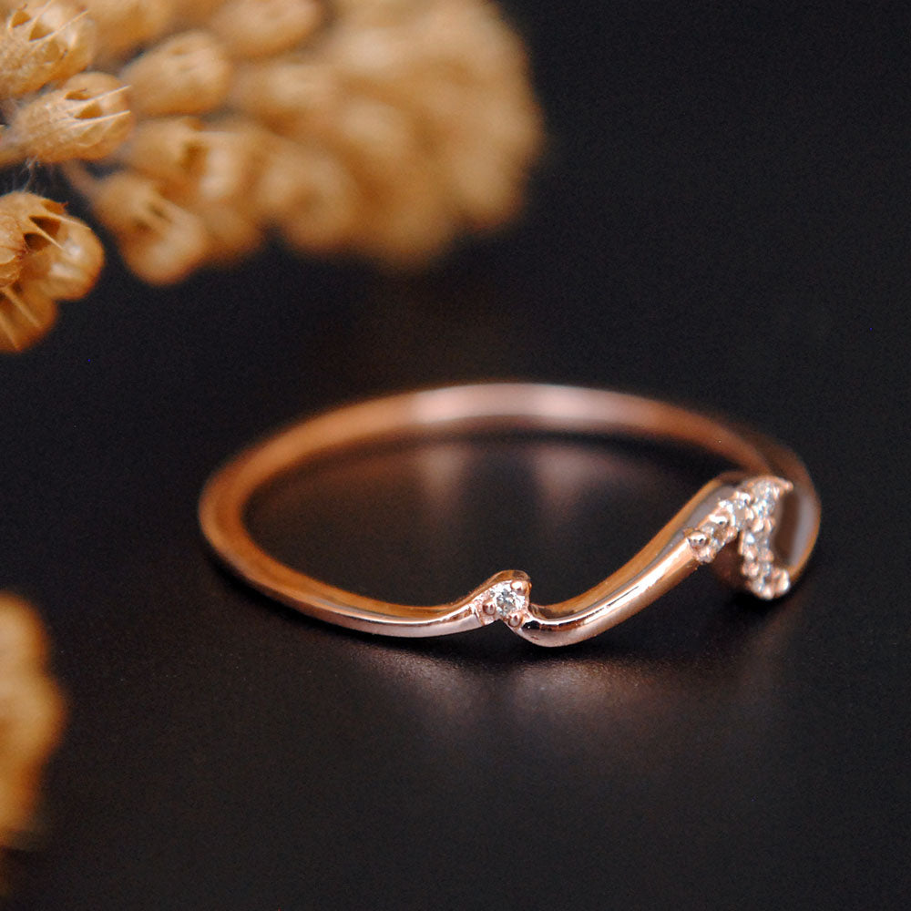 Dainty Diamond Wave Stack Ring