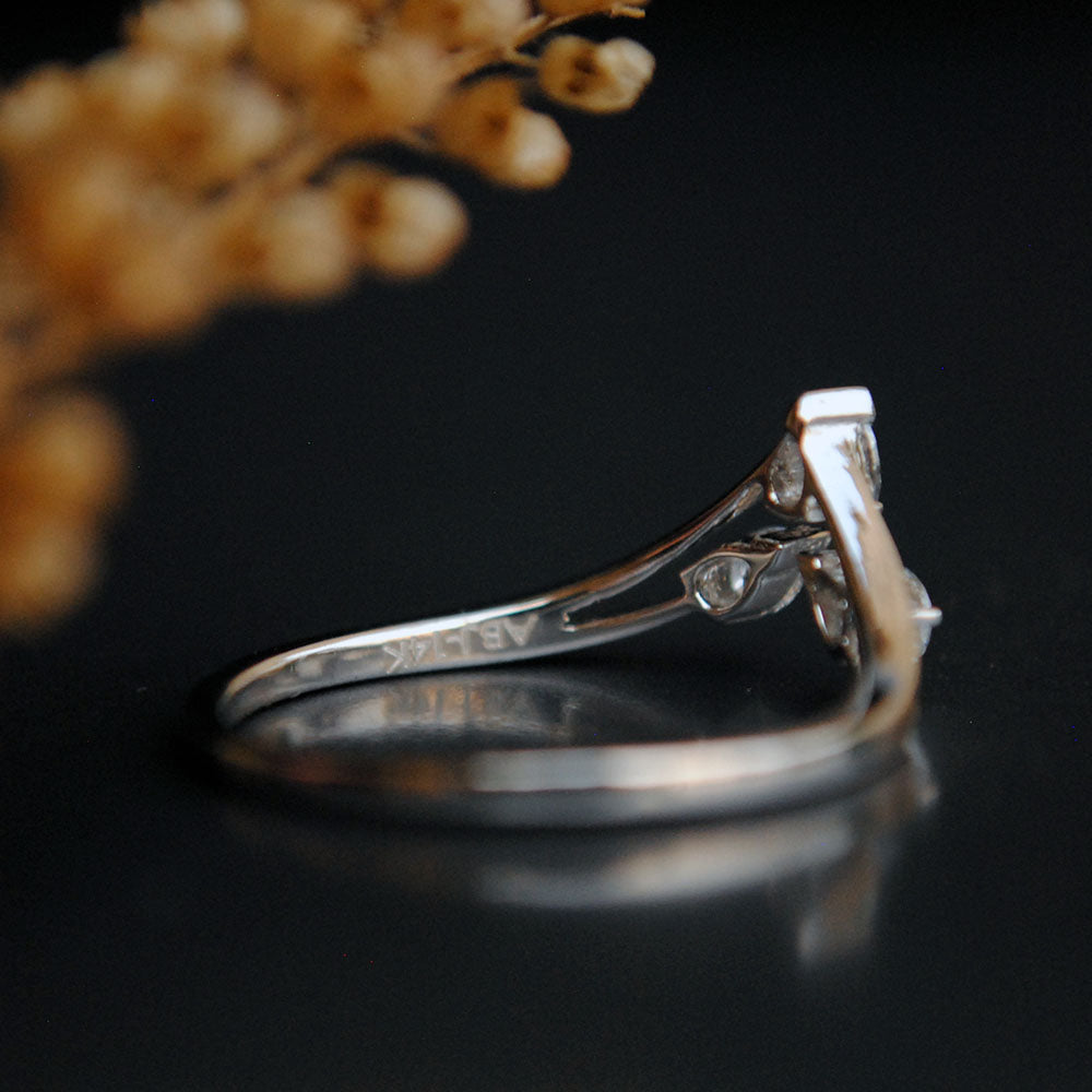 3 Stone Pear Diamond Chevron Ring