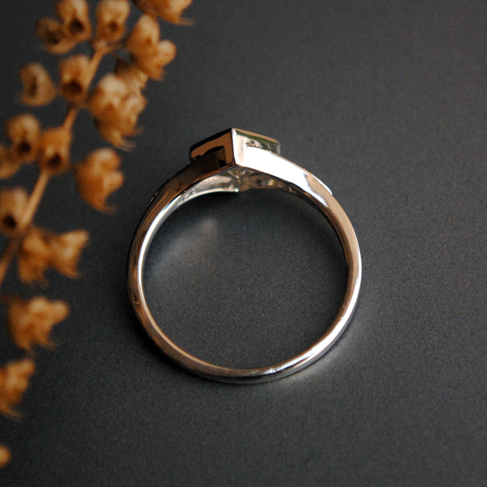 Half Carat Princess Diamond Ring with tapered band