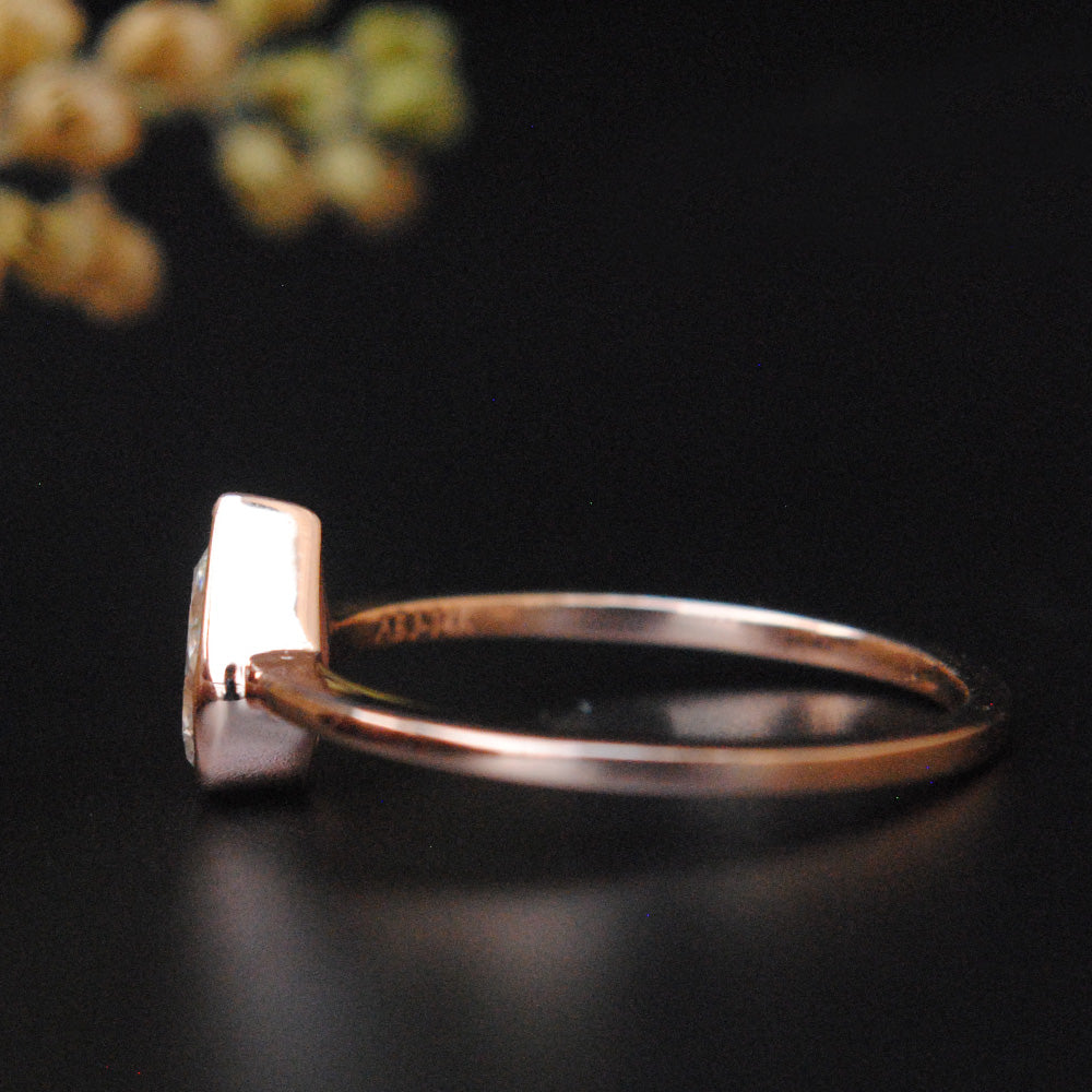 Half Carat Bezel Set Pear Diamond Ring