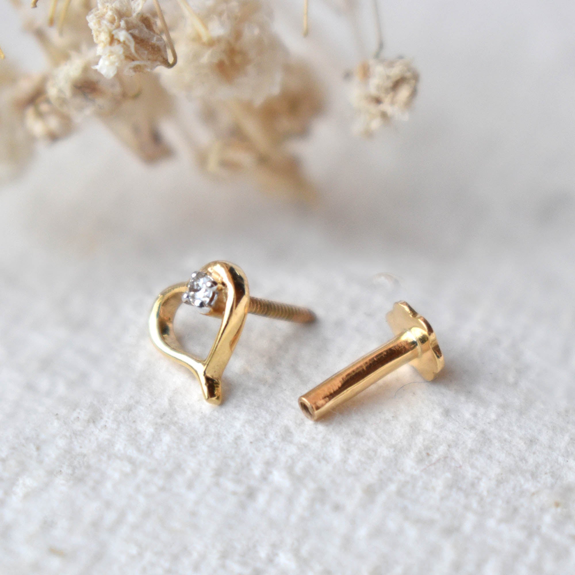 Fancy Heart Piercing Stud