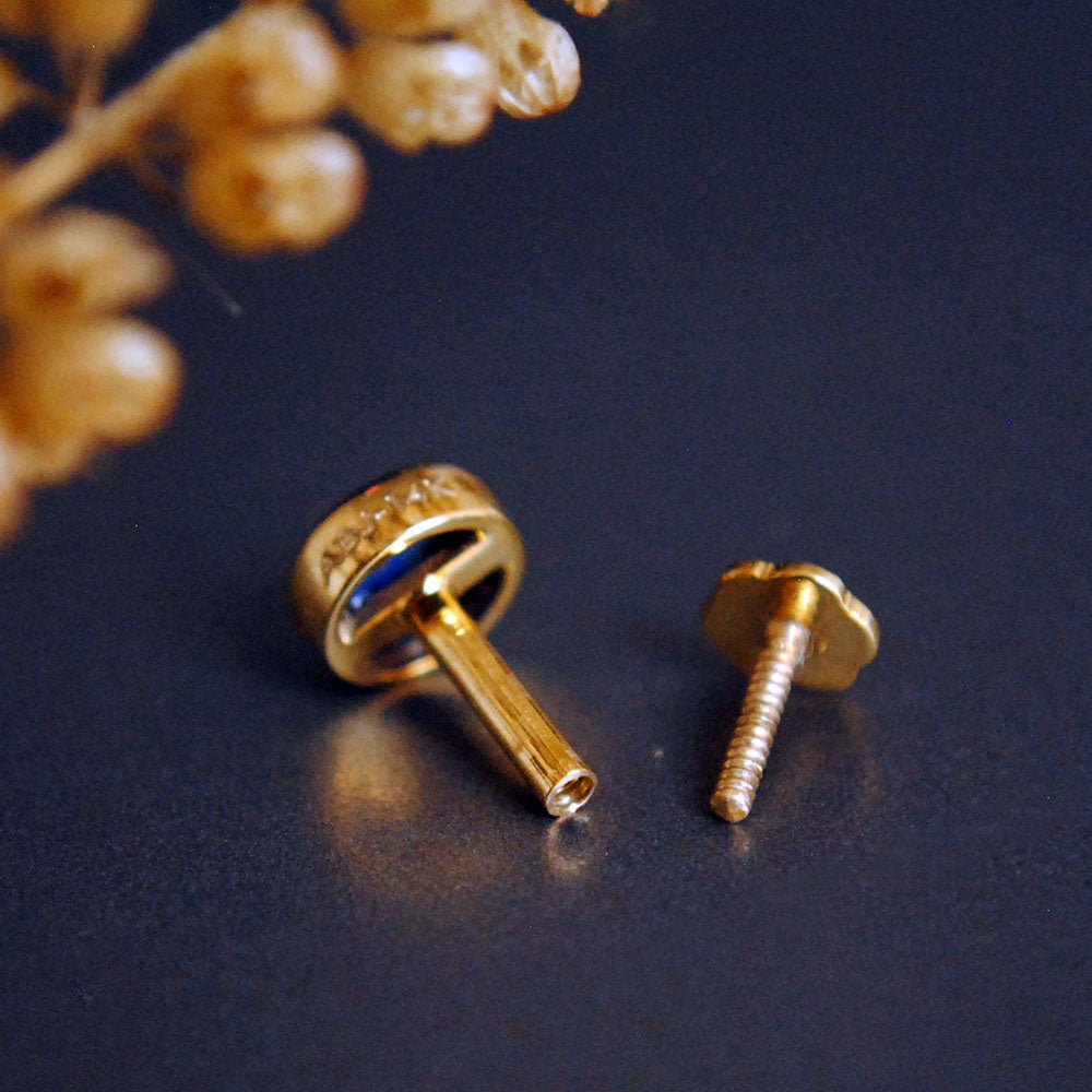 3mm 4mm Lapis Lazuli Bezel Stud