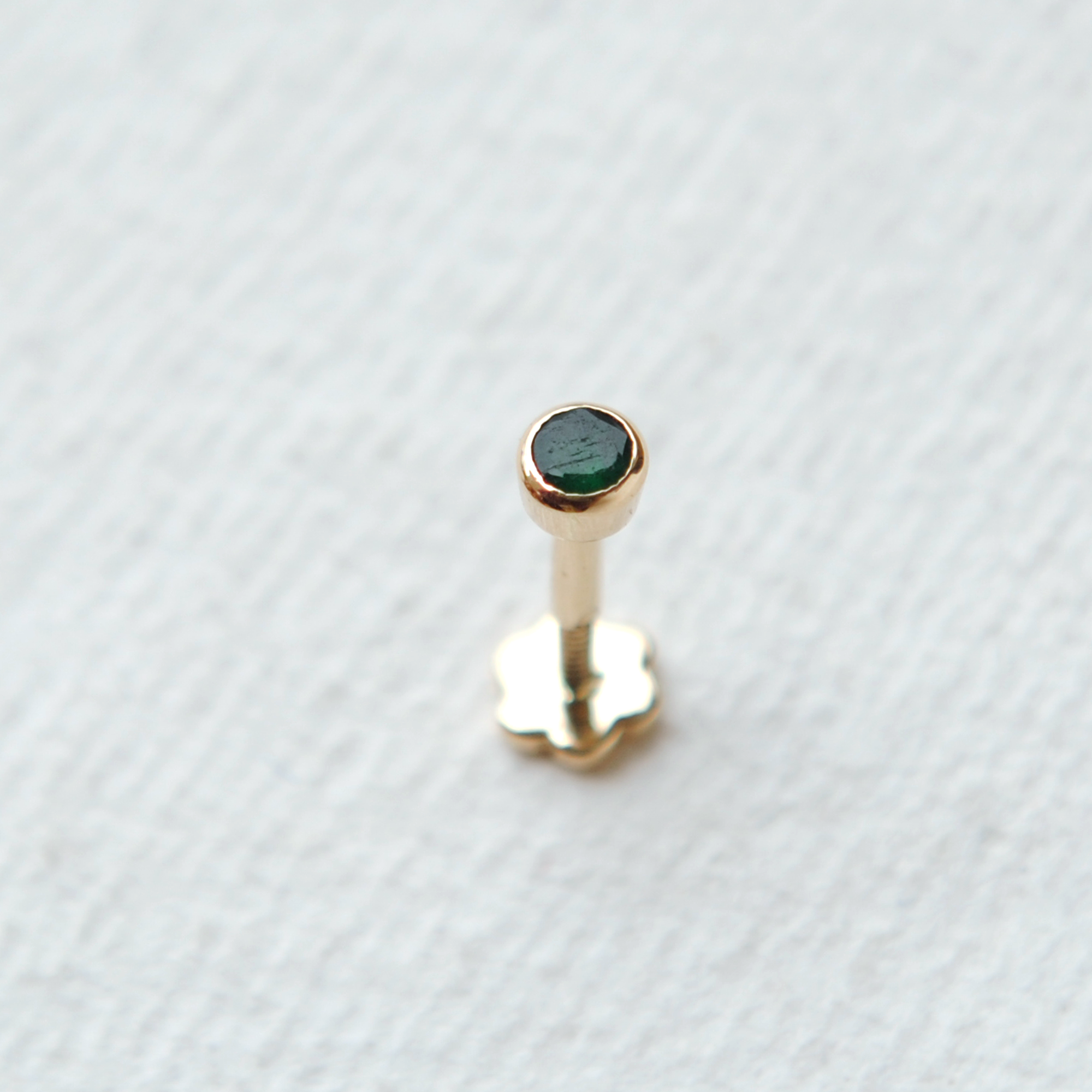 2mm 3mm Natural Green Emerald Stud, May Birthstone