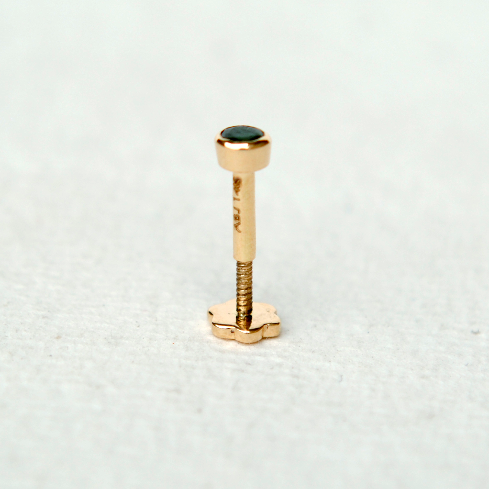 2mm 3mm Natural Green Emerald Stud, May Birthstone