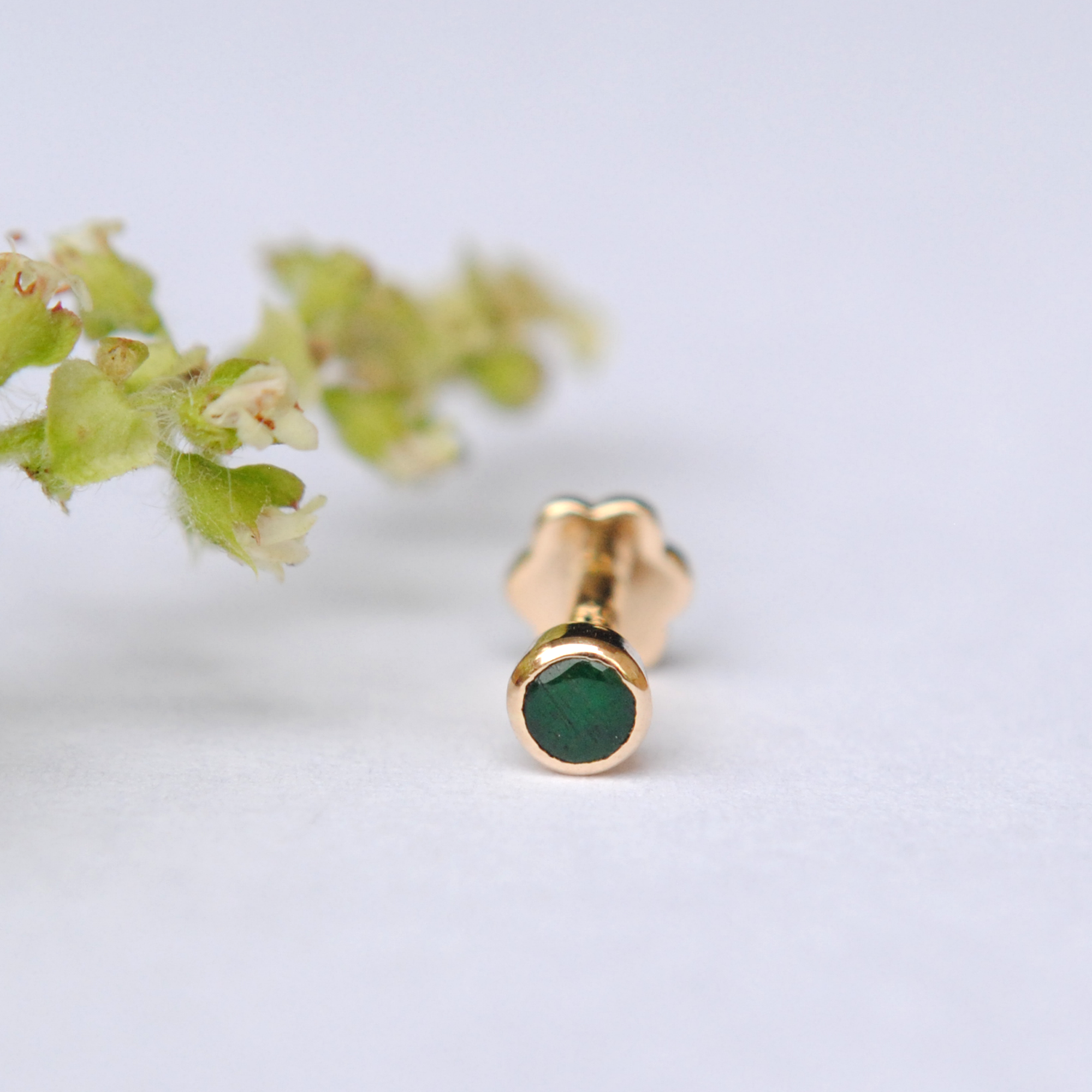 2mm 3mm Natural Green Emerald Stud, May Birthstone