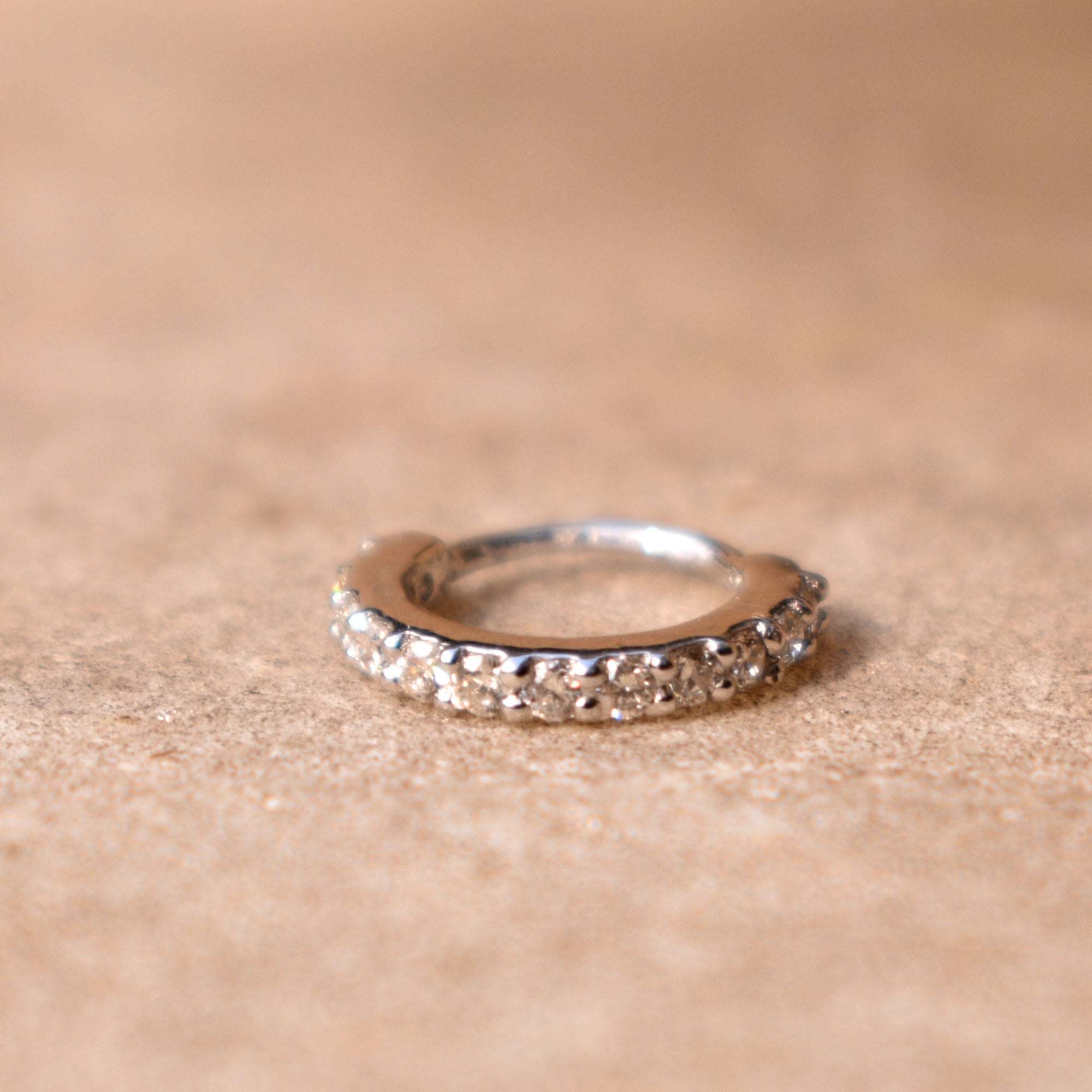 5-13mm Single Line Diamond Infinity Clicker Hoop
