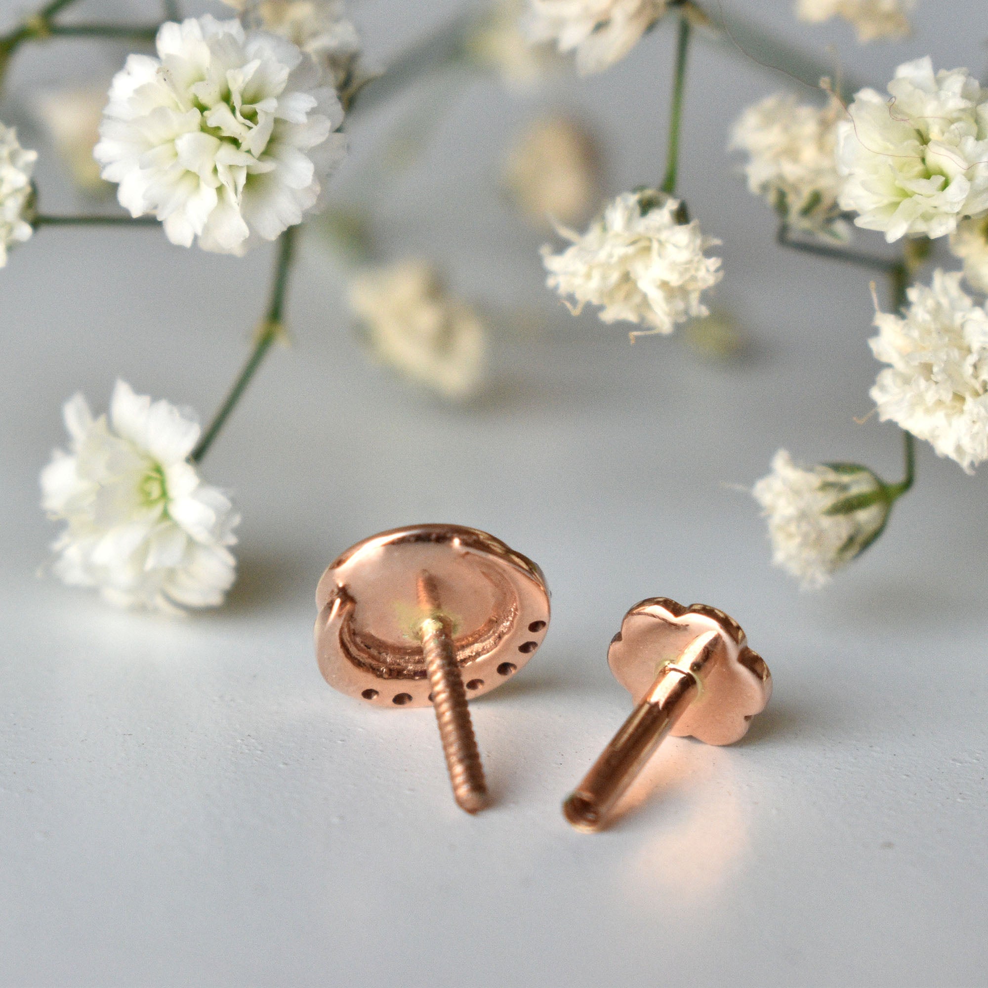 Circle Earrings with Diamond Crescent