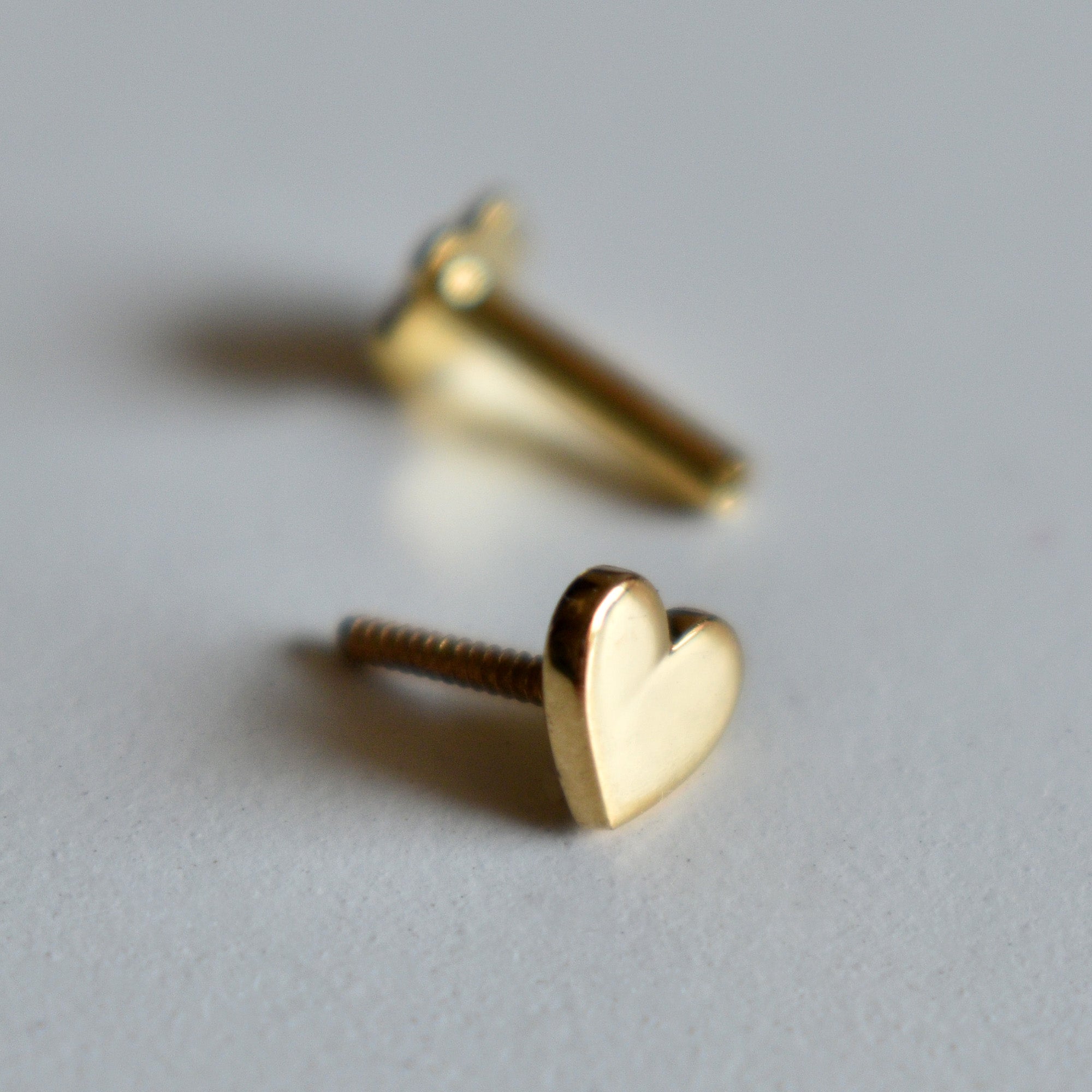Tiny Gold Heart Piercing Stud