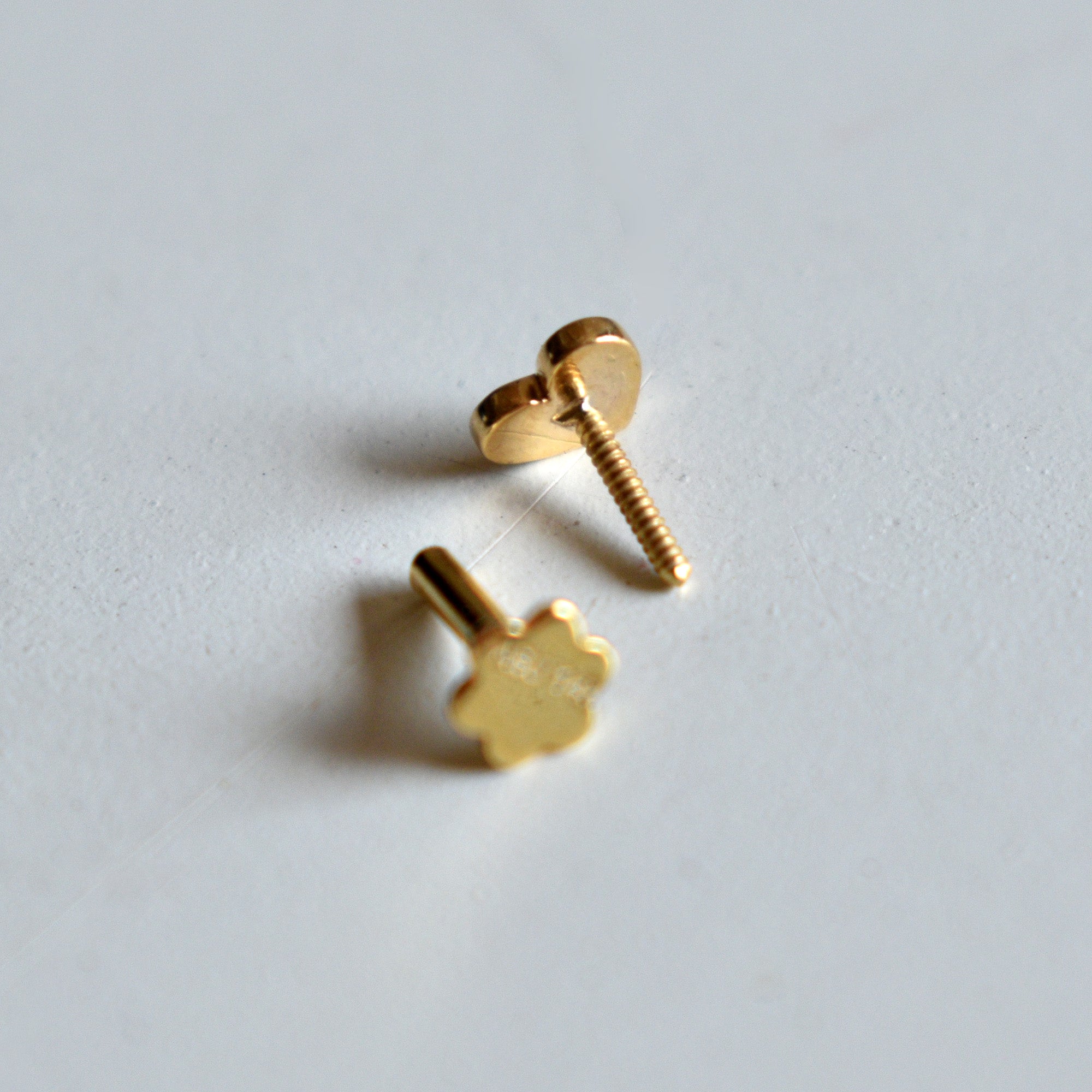 Tiny Gold Heart Piercing Stud