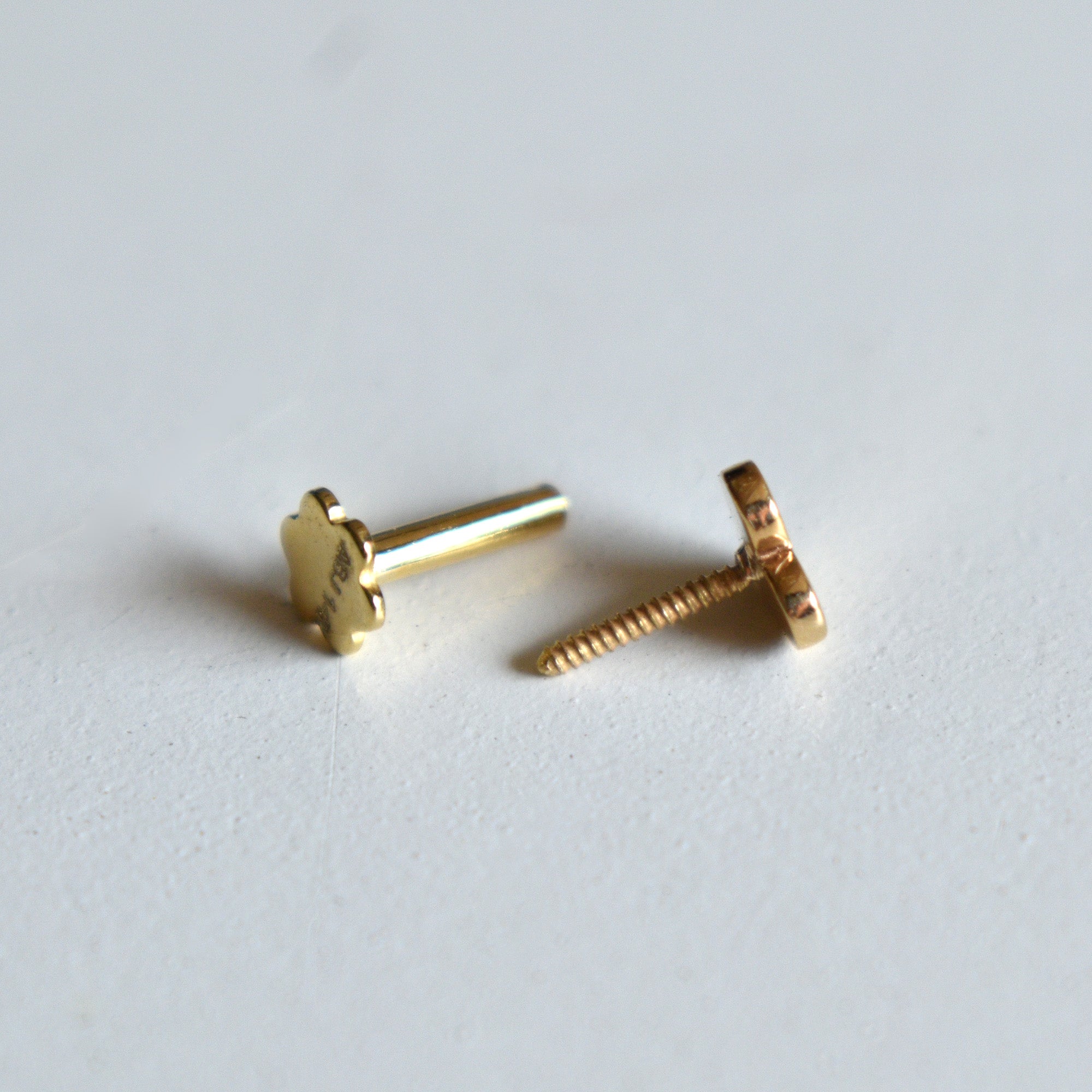 Tiny Gold Heart Piercing Stud