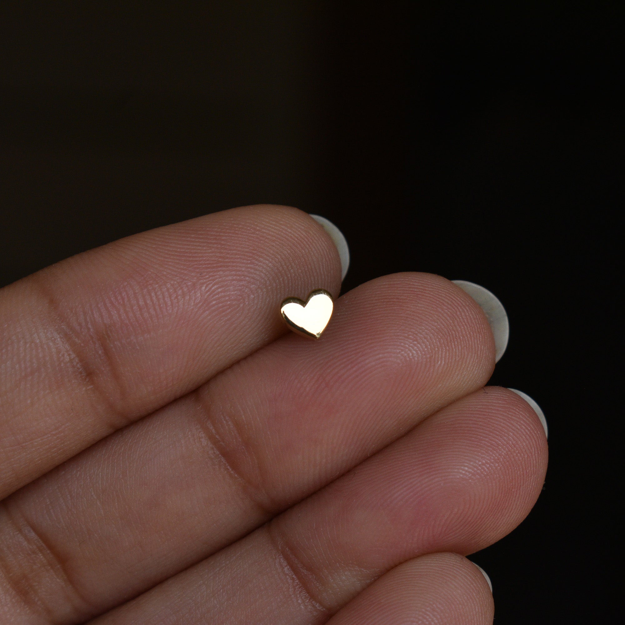 Tiny Gold Heart Piercing Stud