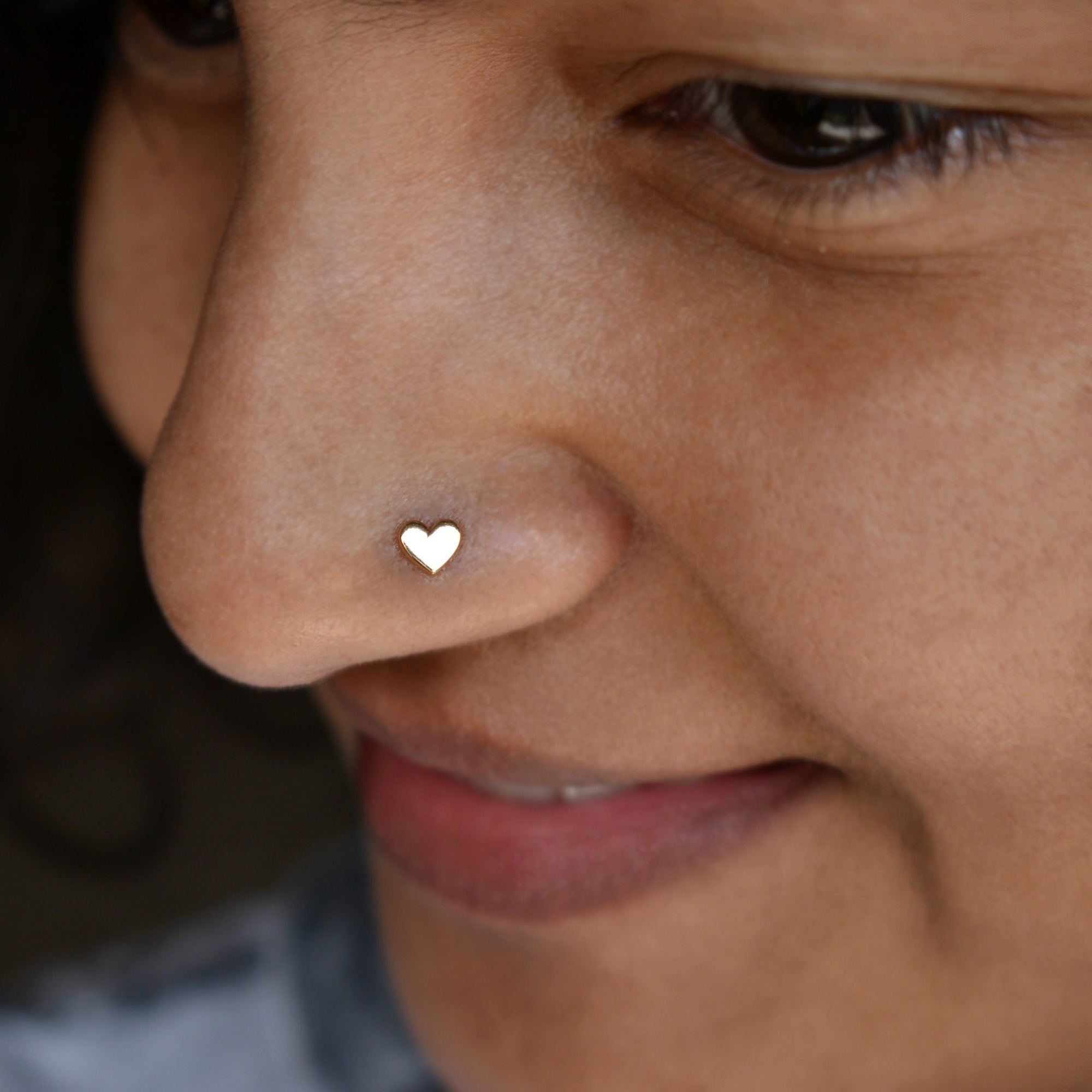 Tiny Gold Heart Piercing Stud