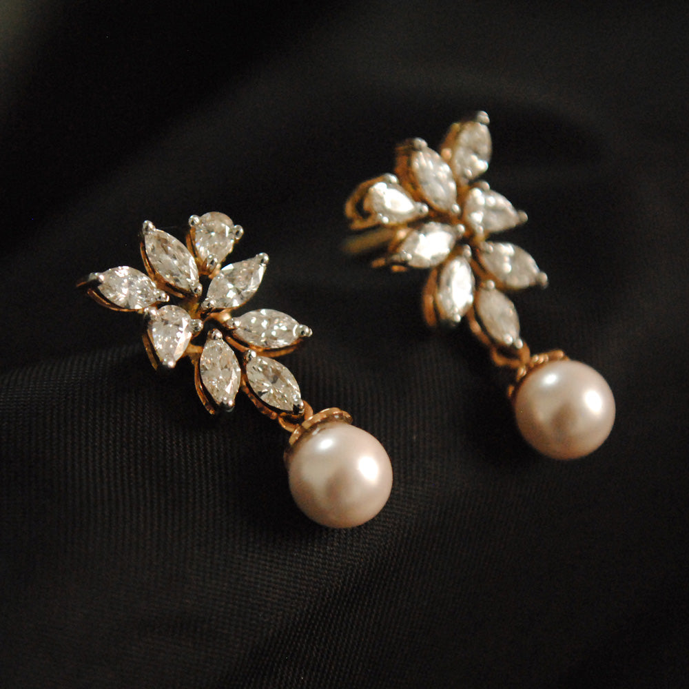 Fancy Cut Diamond Cluster Earrings