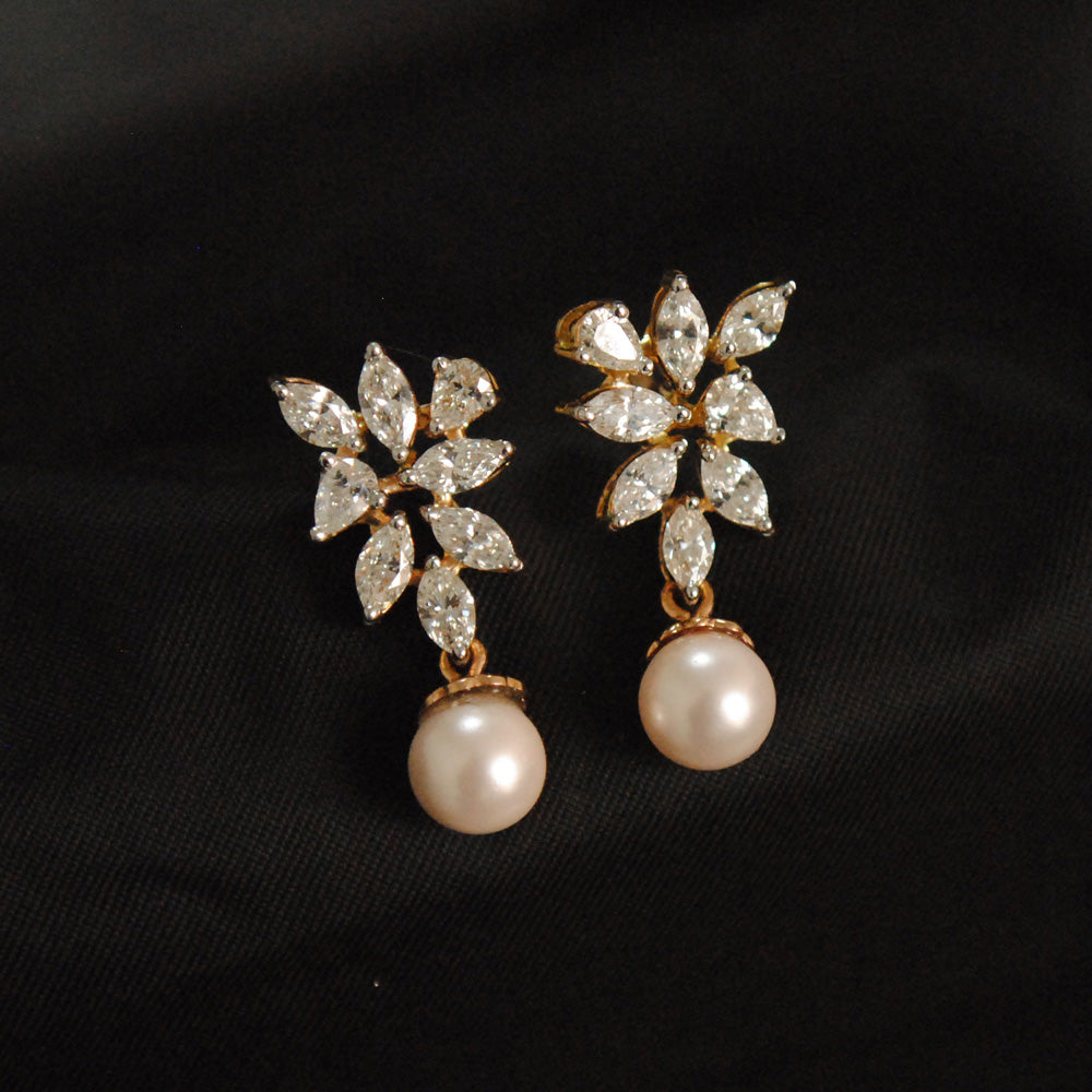 Fancy Cut Diamond Cluster Earrings