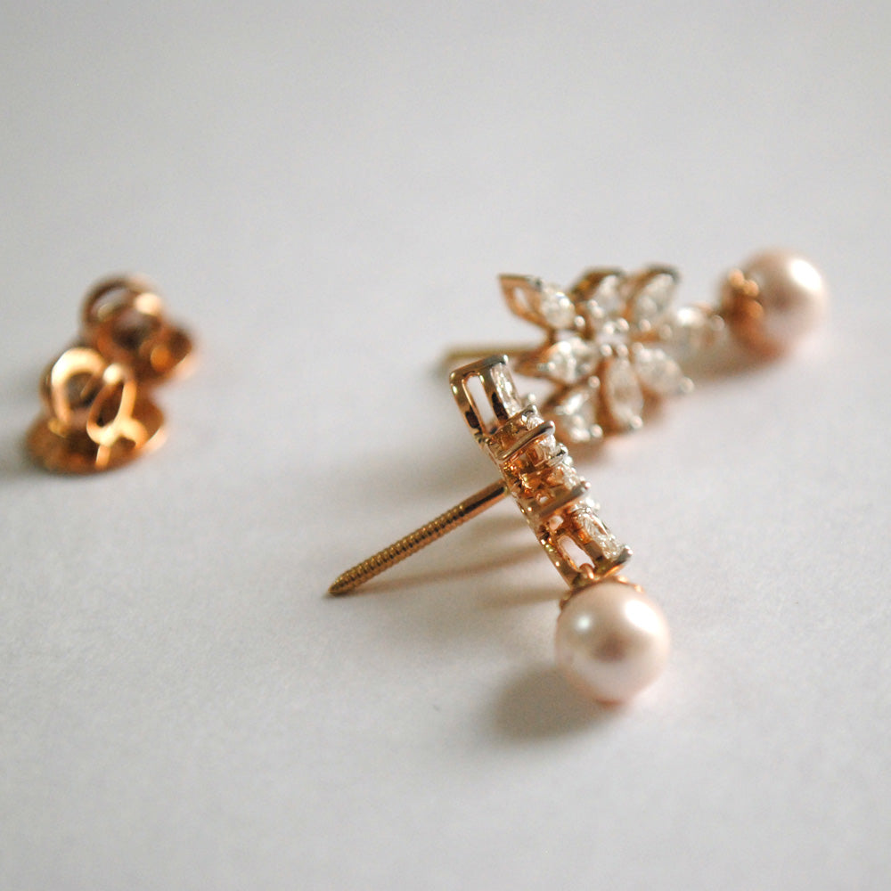 Fancy Cut Diamond Cluster Earrings