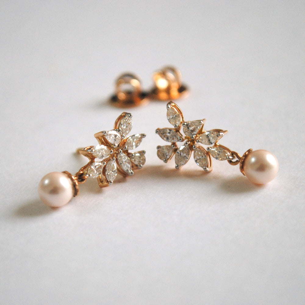 Fancy Cut Diamond Cluster Earrings