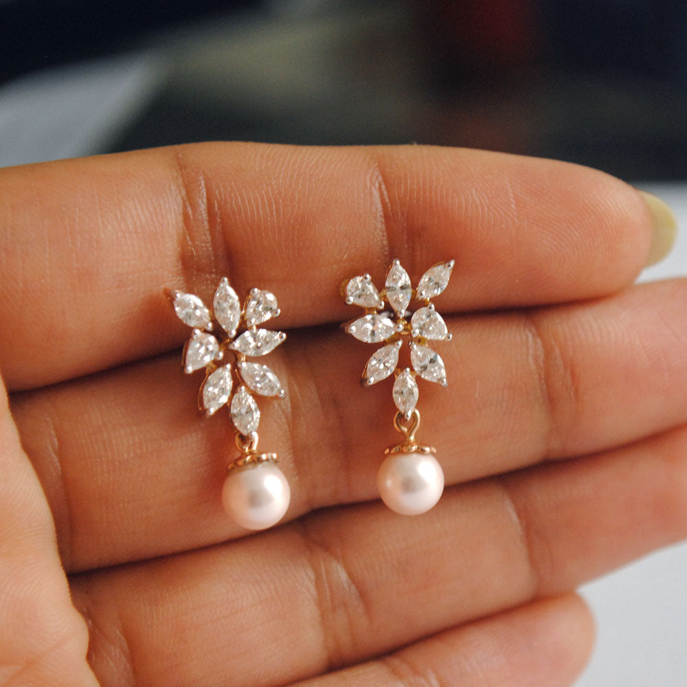 Fancy Cut Diamond Cluster Earrings
