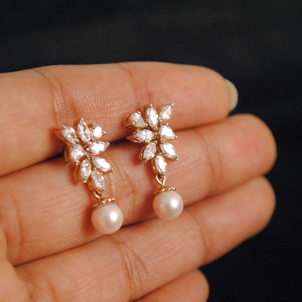 Fancy Cut Diamond Cluster Earrings