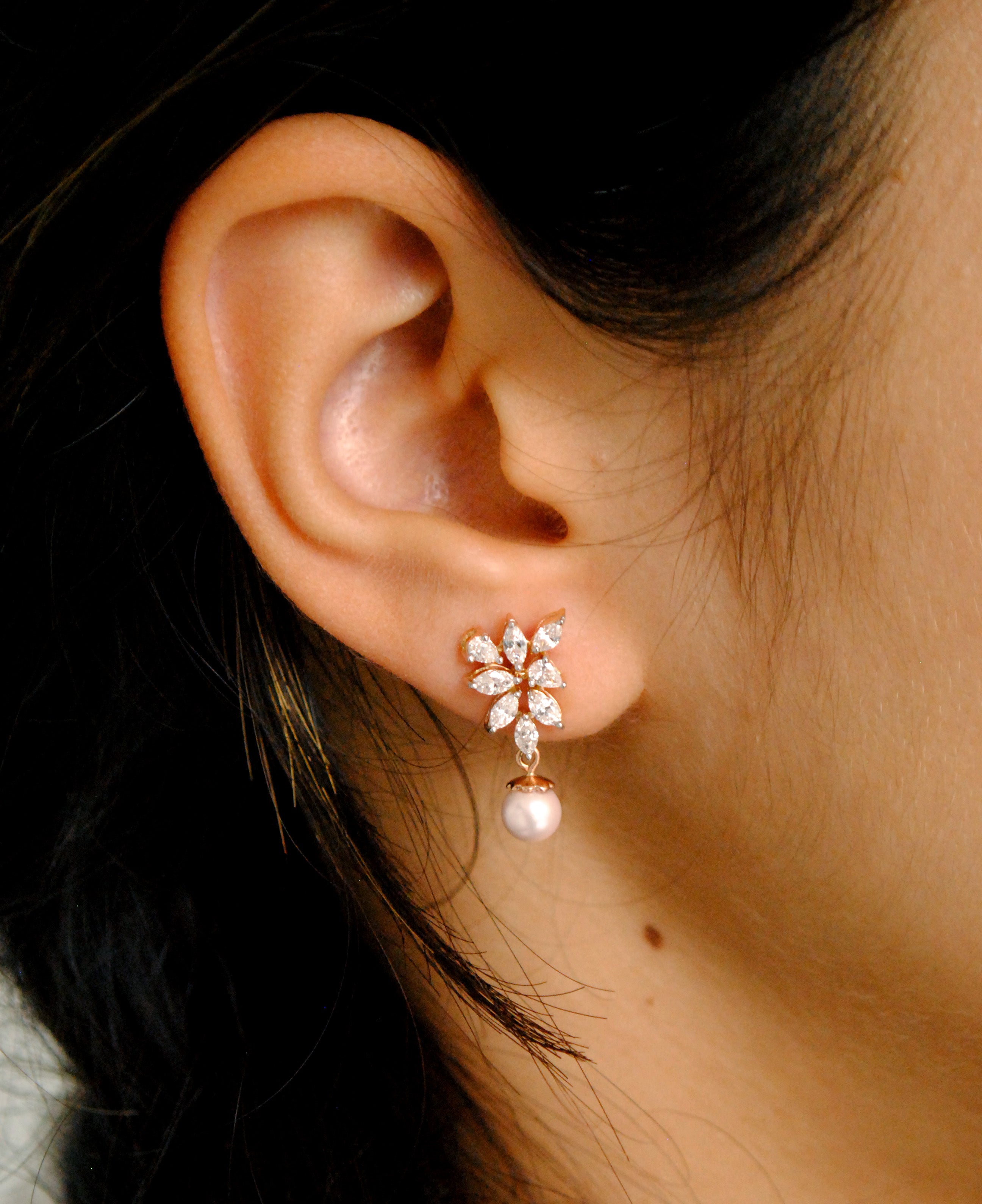 Fancy Cut Diamond Cluster Earrings