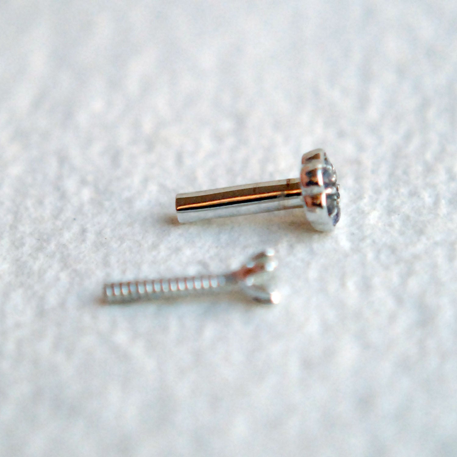 14K Two-Sided Diamond & Amethyst Stud