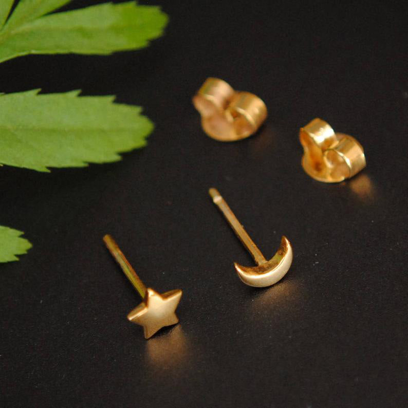 Star Moon Celestials Gold Studs