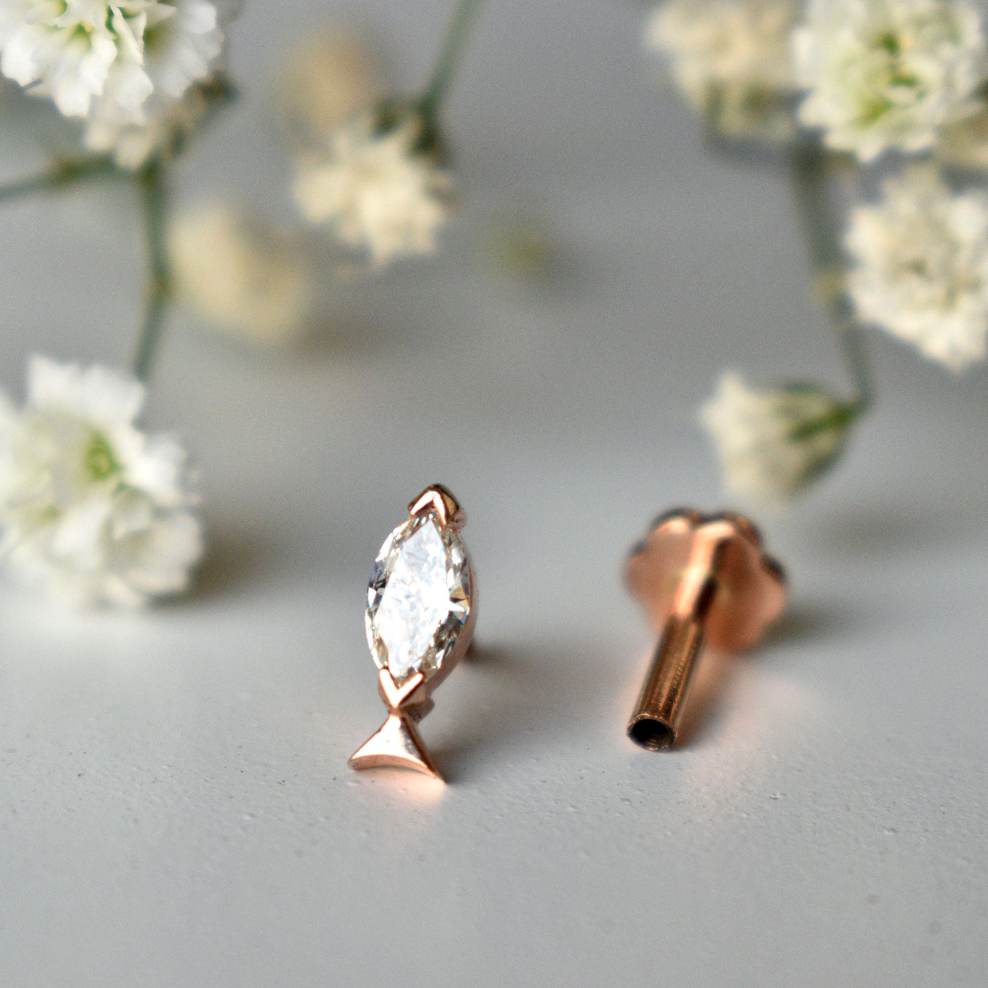 Cute Fish Diamond Ear Stud