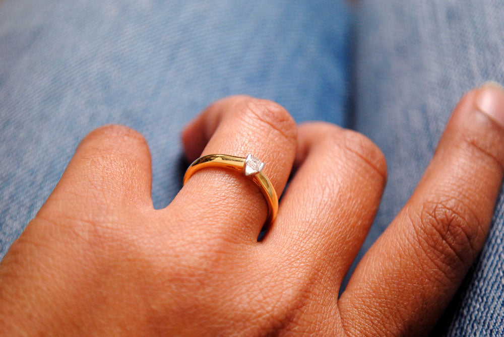3mm Tension Set Diamond Engagement Ring in Solid Gold