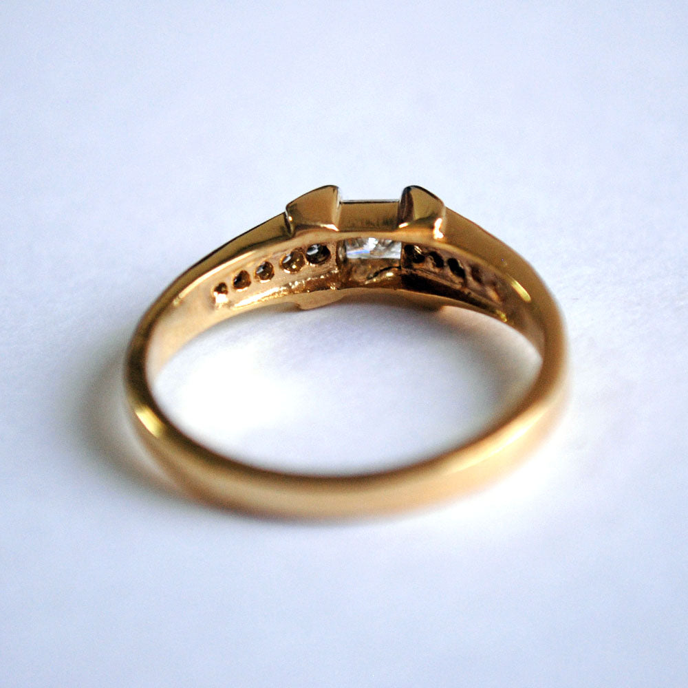Princess Cut Broad Studded Band Diamond Ring
