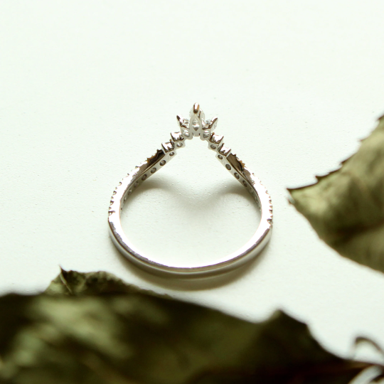 Deep V Diamond Ring Enhancer with Marquise & Round Diamonds