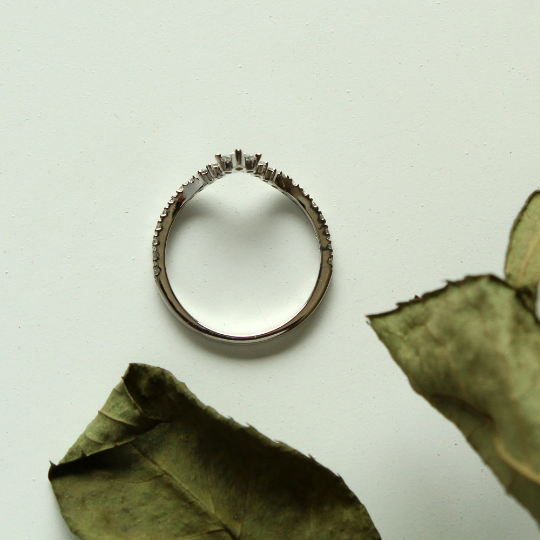 Deep V Diamond Ring Enhancer with Marquise & Round Diamonds