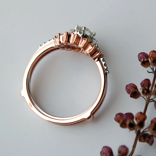 Round Diamond Halo Engagement Ring & Enhance Set