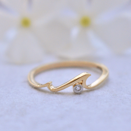 Dainty 2 Wave Diamond Ring
