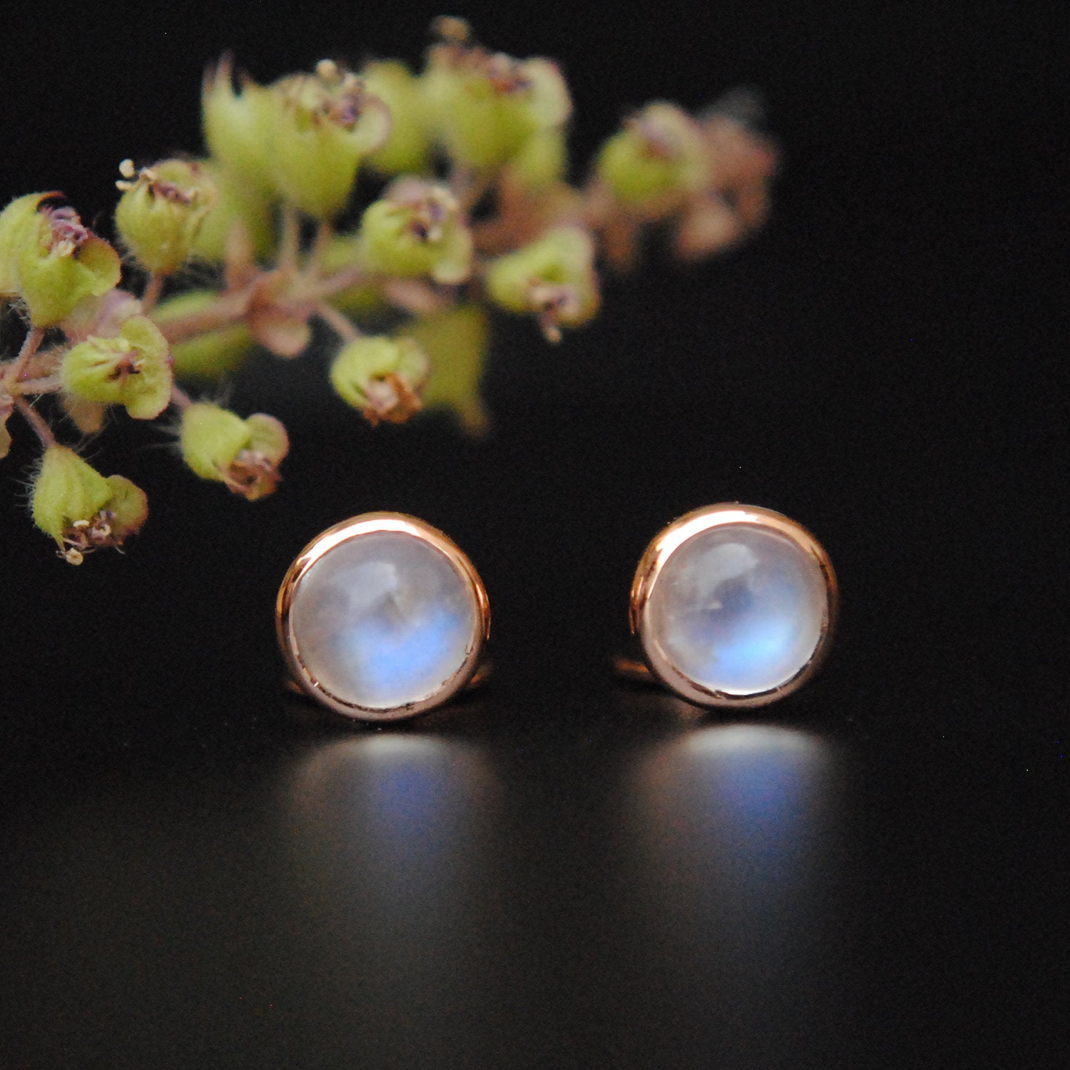 5mm Rainbow Moonstone Ear Studs